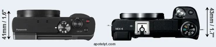 Compare ZS70 versus NEX-6 top