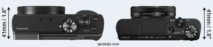 Compare ZS70 versus RX100 V top