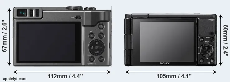 Comparison ZS70 or ZV-1 rear
