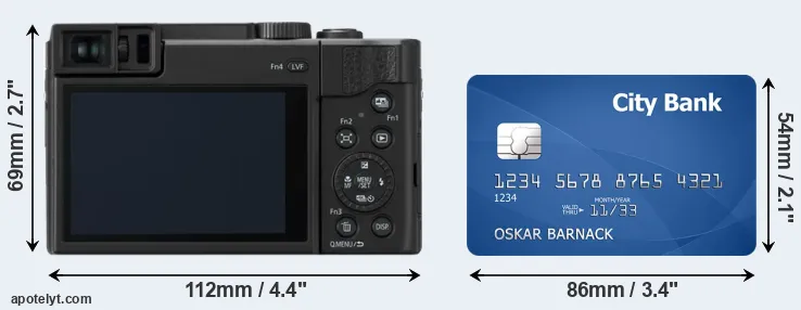 ZS80 and credit card rear side
