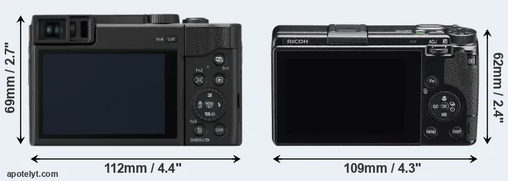 Comparison ZS80 or GR IIIx rear