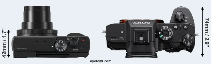 Compare ZS80 versus A7R III top