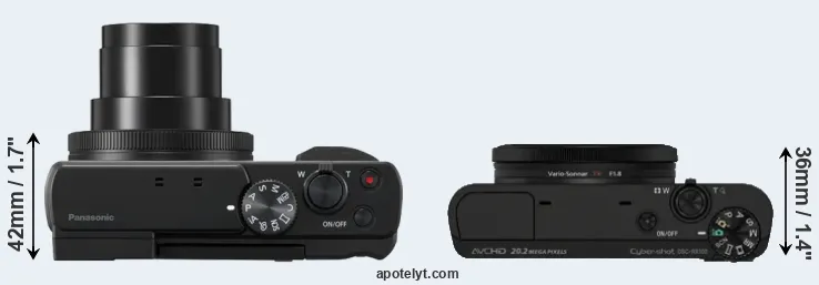 Compare ZS80 versus RX100 top
