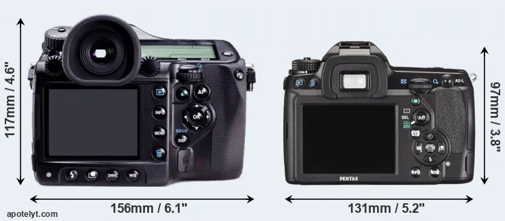 Comparison 645D or K-5 II rear