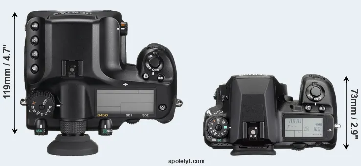 Compare 645D versus K-5 II top