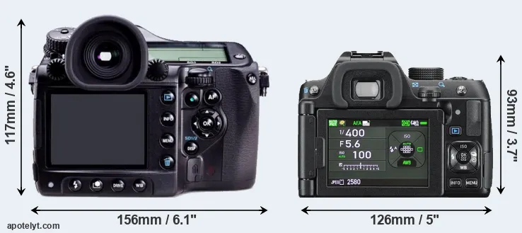 Comparison 645D or K-70 rear