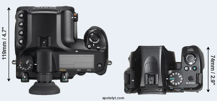 Compare 645D versus K-70 top