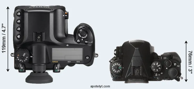 Compare 645D versus KP top
