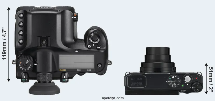 Compare 645D versus MX-1 top