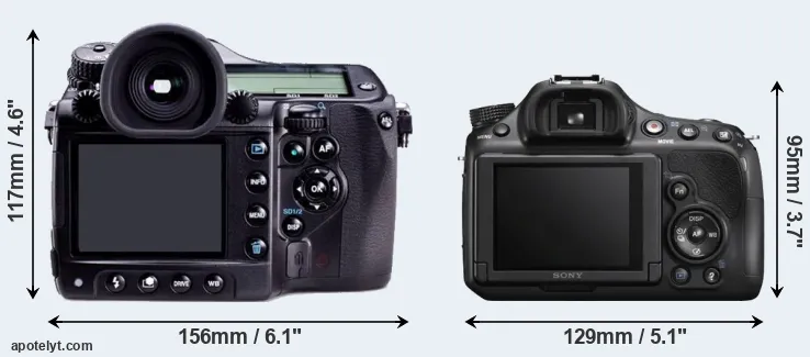 Comparison 645D or A58 rear