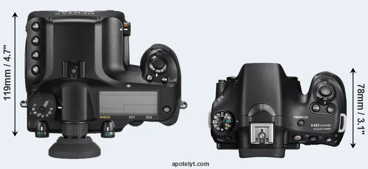Compare 645D versus A58 top