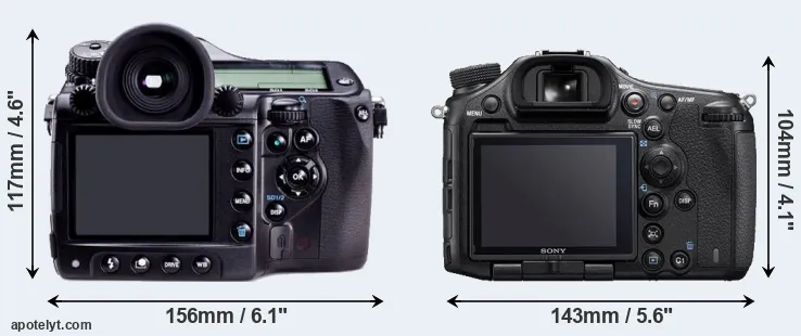 Comparison 645D or A99 II rear
