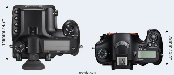 Compare 645D versus A99 top