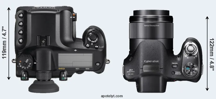 Compare 645D versus H400 top