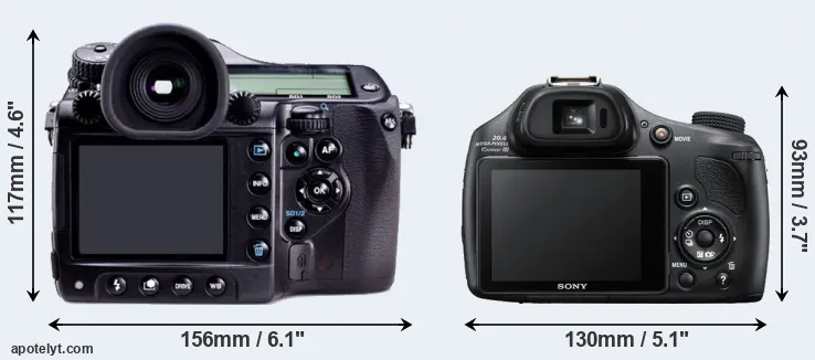 Comparison 645D or HX400V rear