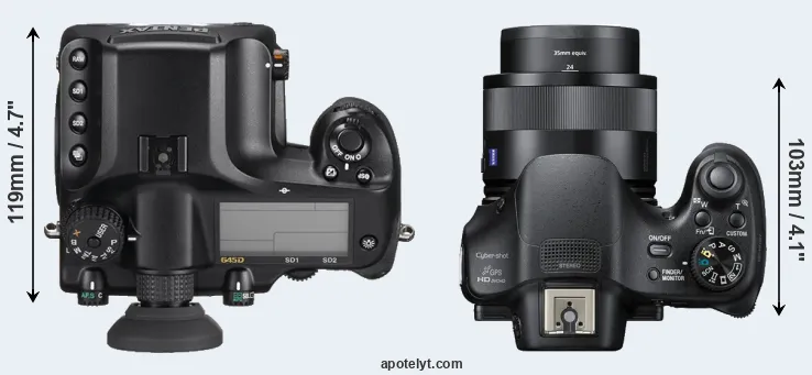 Compare 645D versus HX400V top