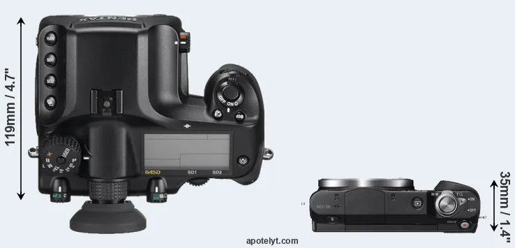 Compare 645D versus NEX-3N top