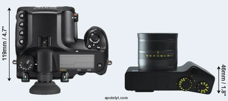 Compare 645D versus ZX1 top