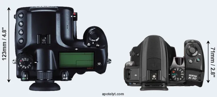 Compare 645Z versus K-30 top
