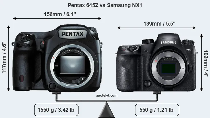 Size Pentax 645Z vs Samsung NX1