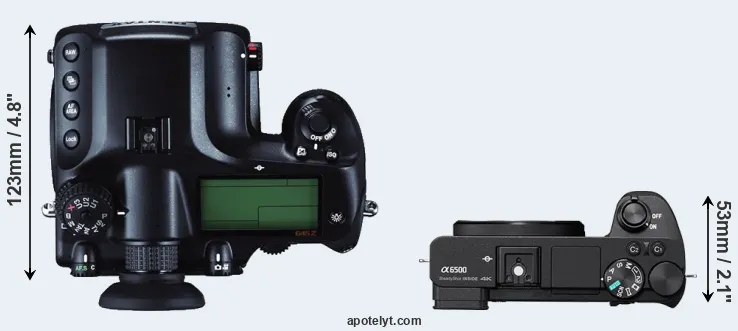 Compare 645Z versus A6500 top