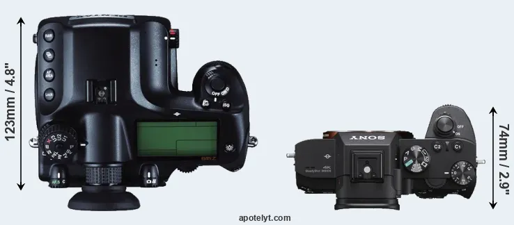 Compare 645Z versus A7 III top