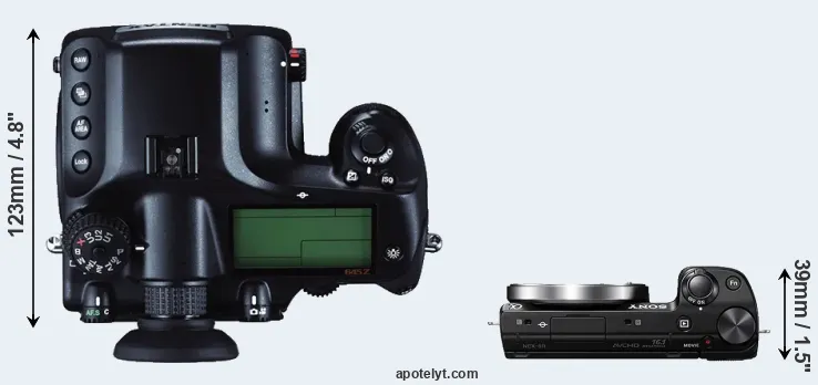 Compare 645Z versus NEX-5R top