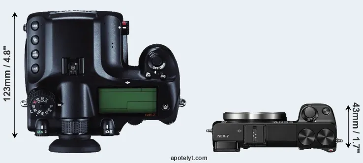 Compare 645Z versus NEX-7 top