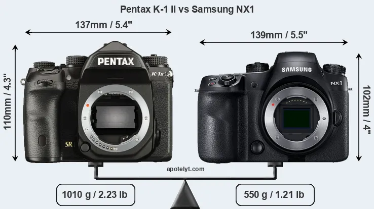 Size Pentax K-1 II vs Samsung NX1
