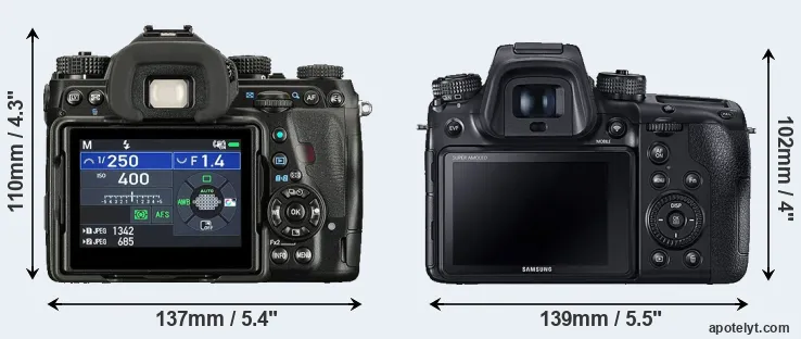 Comparison K-1 II or NX1 rear