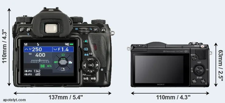 Comparison K-1 II or A5000 rear