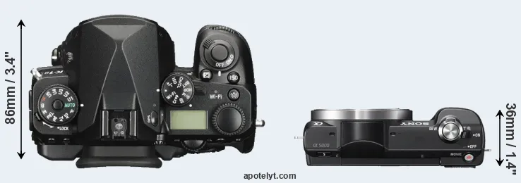 Compare K-1 II versus A5000 top