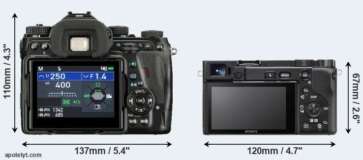 Comparison K-1 II or A6100 rear
