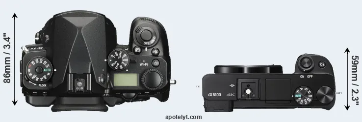 Compare K-1 II versus A6100 top