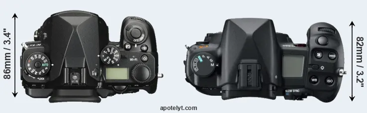 Compare K-1 II versus A850 top