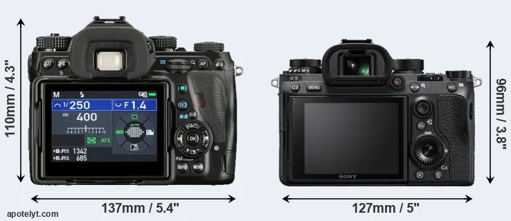 Comparison K-1 II or A9 rear