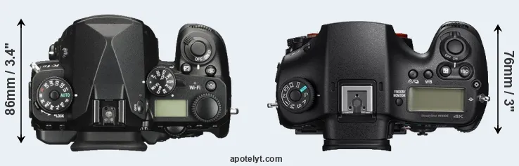 Compare K-1 II versus A99 II top