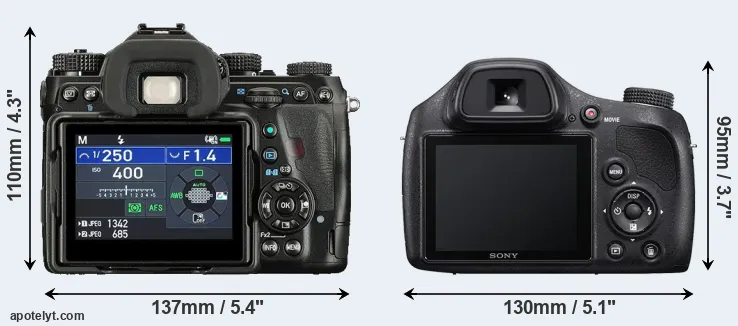 Comparison K-1 II or H400 rear