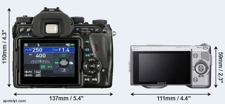 Comparison K-1 II or NEX-5 rear