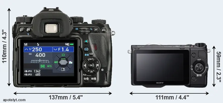 Comparison K-1 II or NEX-5R rear