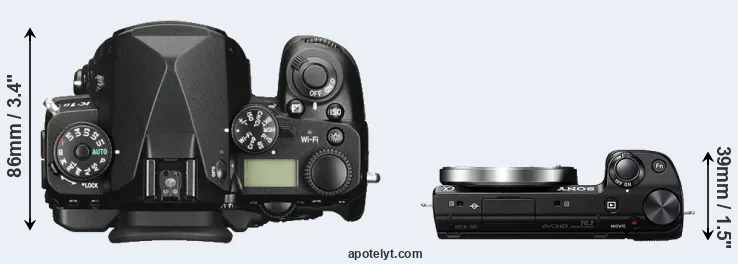 Compare K-1 II versus NEX-5R top