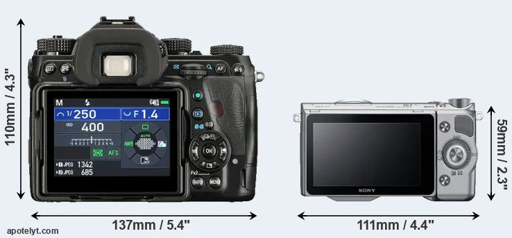 Comparison K-1 II or NEX-5T rear