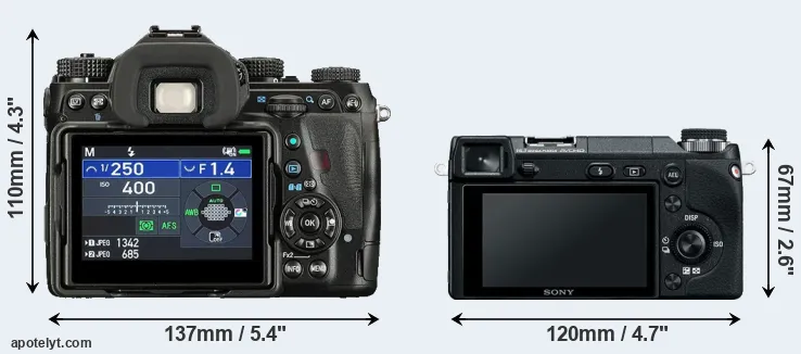 Comparison K-1 II or NEX-6 rear