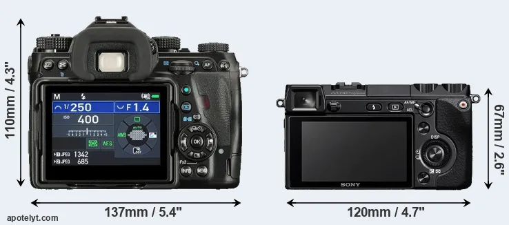 Comparison K-1 II or NEX-7 rear