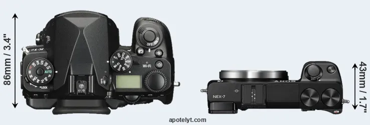 Compare K-1 II versus NEX-7 top