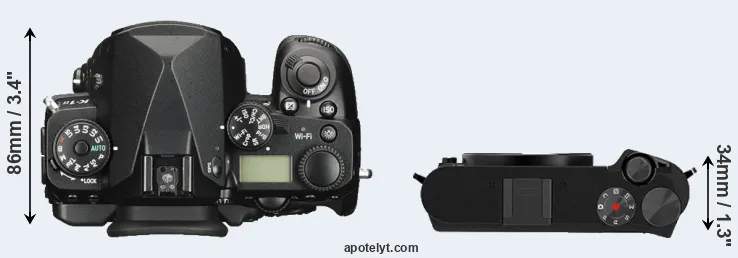 Compare K-1 II versus M1 top