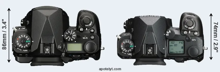 Compare K-1 versus K-3 III top