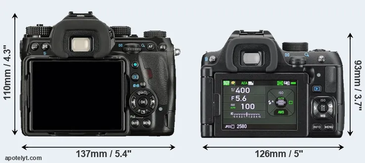 Comparison K-1 or K-70 rear