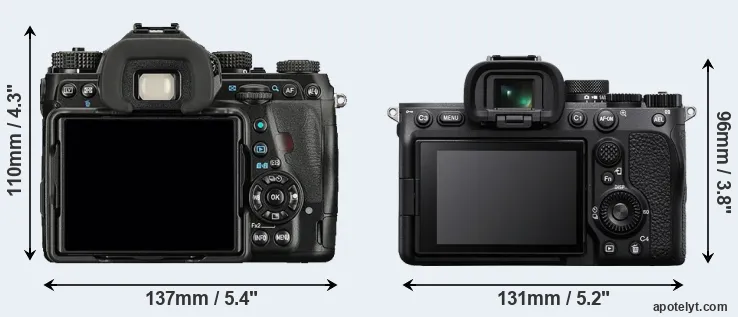 Comparison K-1 or A7 IV rear