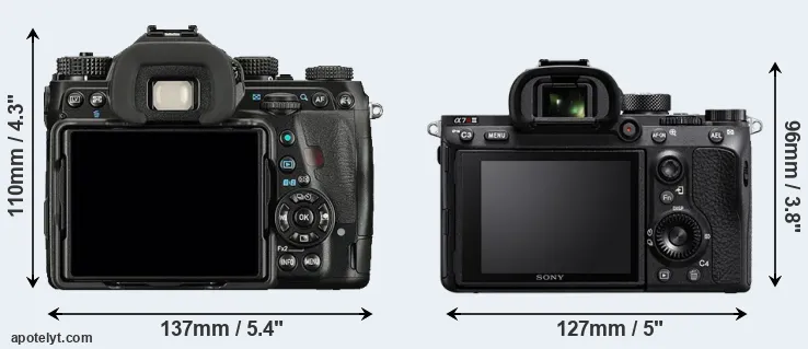 Comparison K-1 or A7R III rear